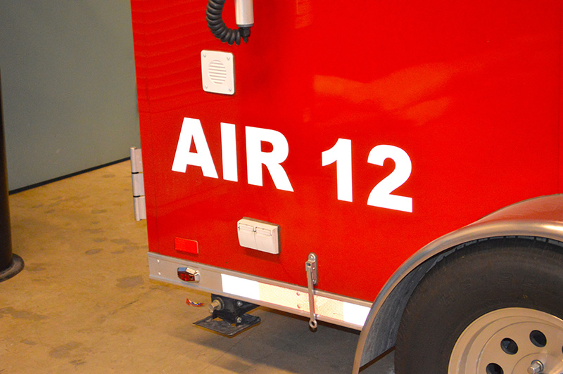 rear of trailer with named air 12